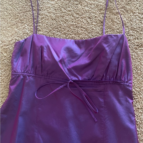 Purple Sateen Mini Dress Size 2 - Picture 3 of 8